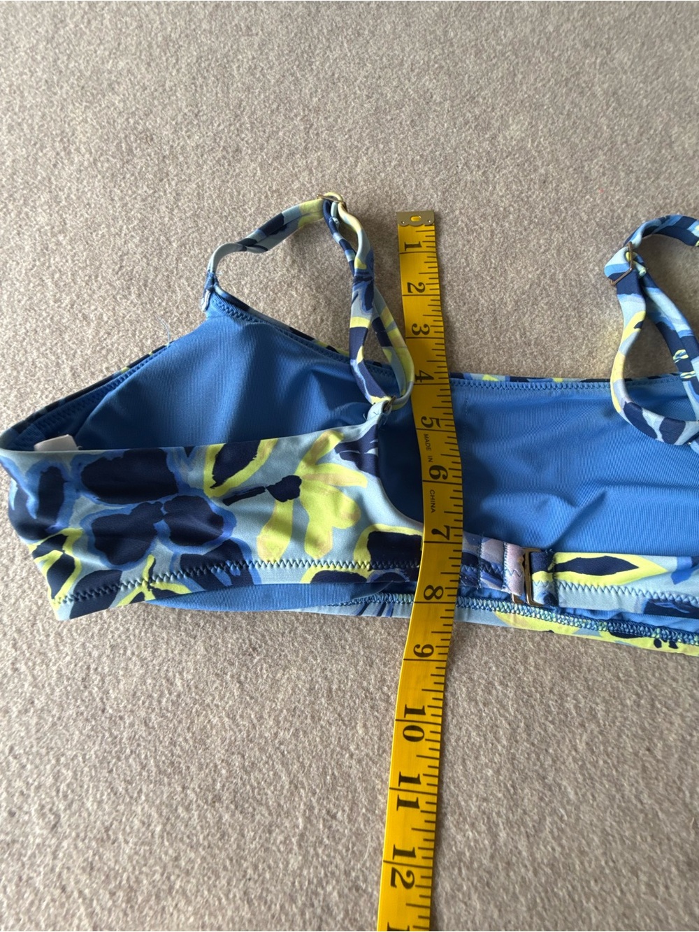 aerie Blue & Yellow Floral Bralette Bikini Top - Picture 6 of 8